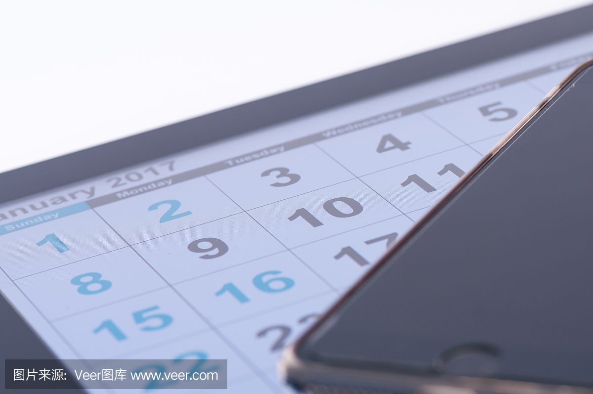 5、日歷配智能手機,新年上班時間